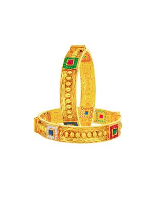 gold tone brass bangle - 16965506 - Standard Image - 2
