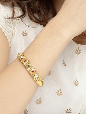 gold tone brass bangle - 16965514 - Standard Image - 4