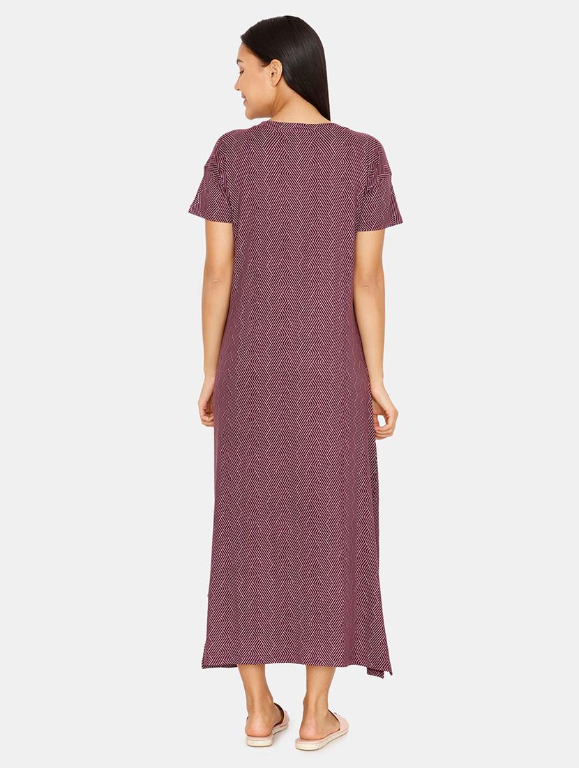 v-neck printed nighty - 16965563 - Zoom Image - 3