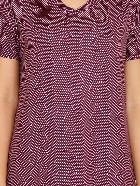 v-neck printed nighty - 16965563 - Zoom Image - 4
