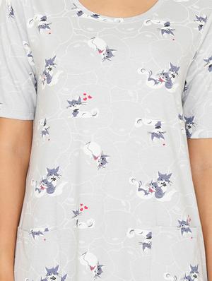 round neck quirky sleepshirt - 16965571 - Standard Image - 4