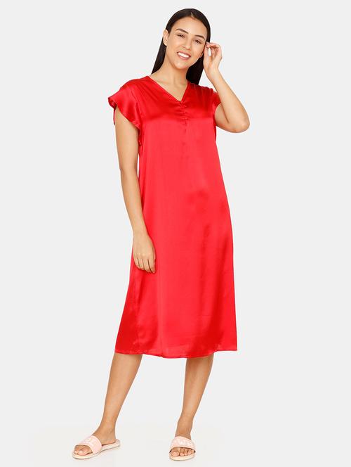 v neck solid sleepshirt - 16965575 - Standard Image - 1