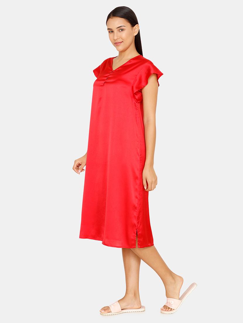 v neck solid sleepshirt - 16965575 - Zoom Image - 2