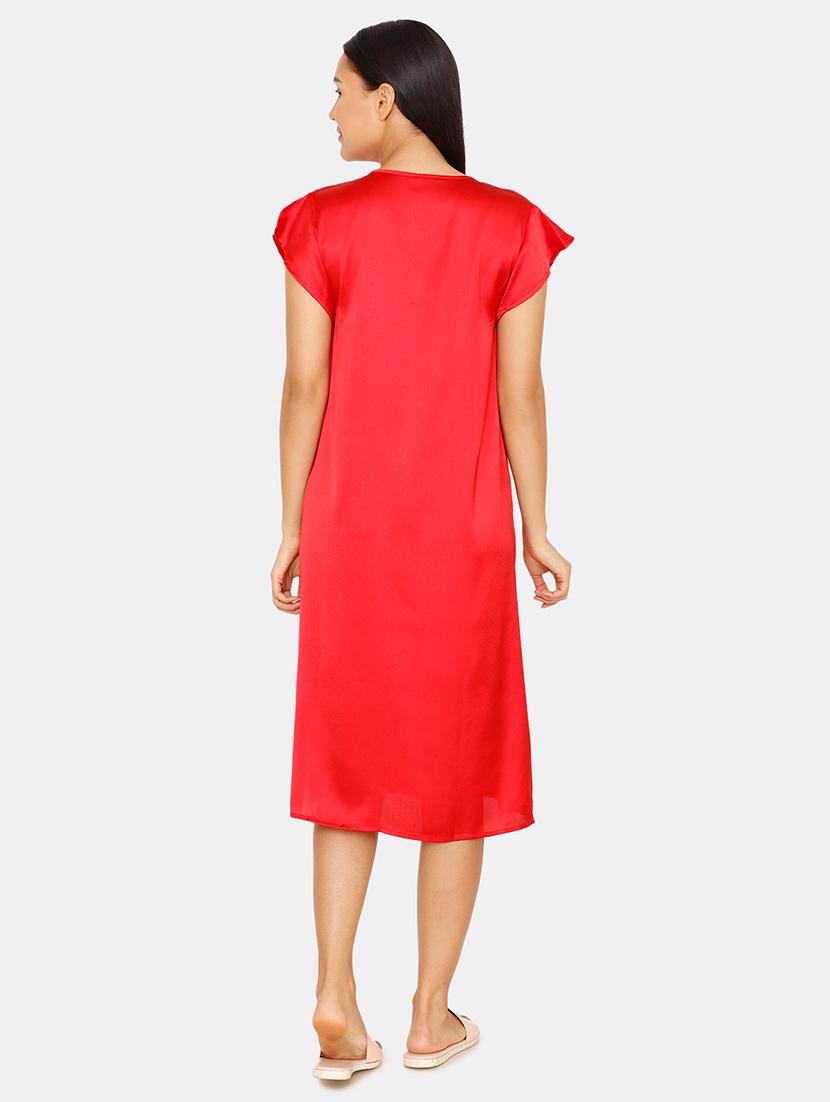 v neck solid sleepshirt - 16965575 - Zoom Image - 3
