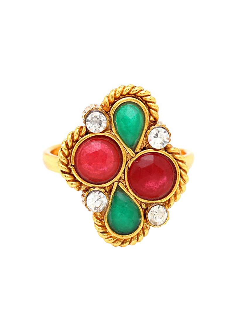 multi colored brass finger ring - 16965578 - Zoom Image - 1