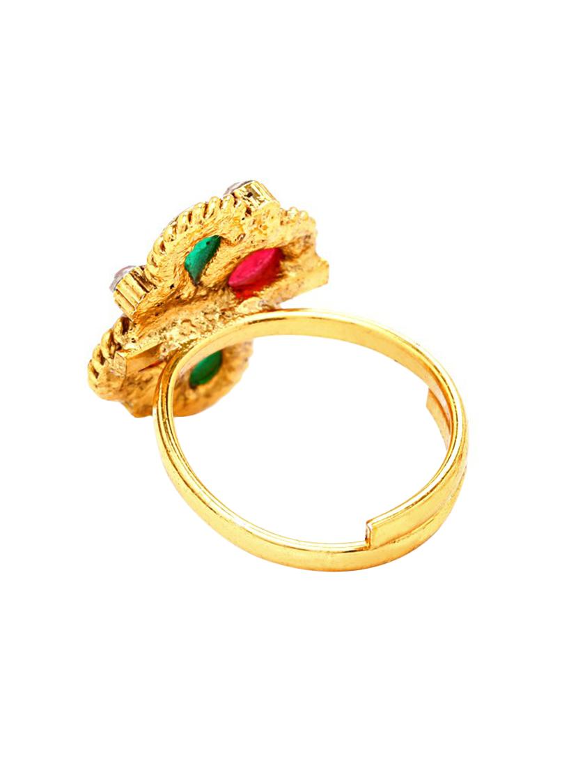 multi colored brass finger ring - 16965578 - Zoom Image - 2