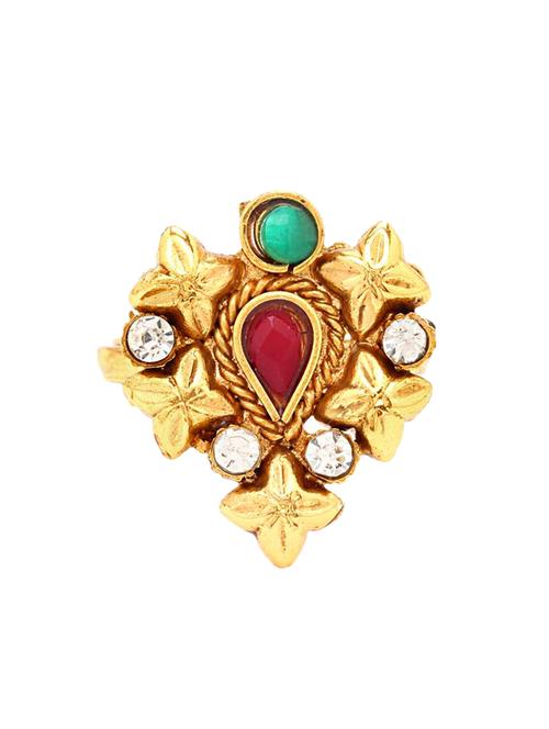 multi colored brass finger ring - 16965582 - Standard Image - 1