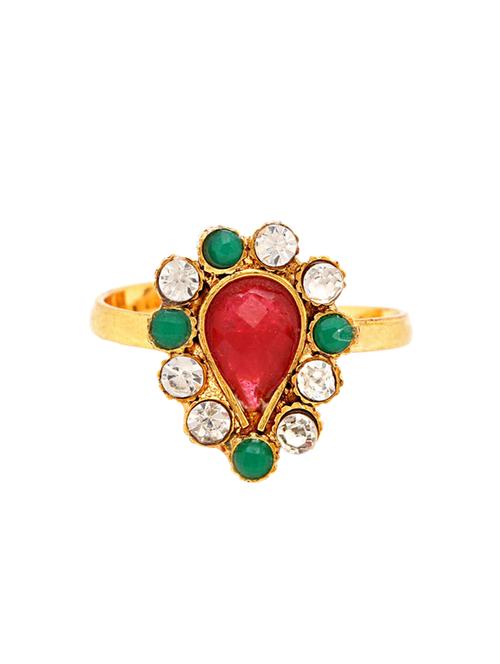 multi colored brass finger ring - 16965583 - Standard Image - 1
