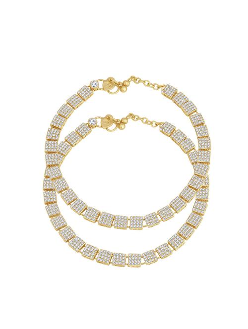 white brass anklets and payal - 16965621 - Very Small Image - 1