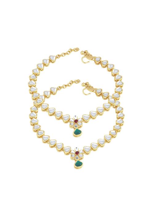 gold brass anklets and payal - 16965623 - Standard Image - 1