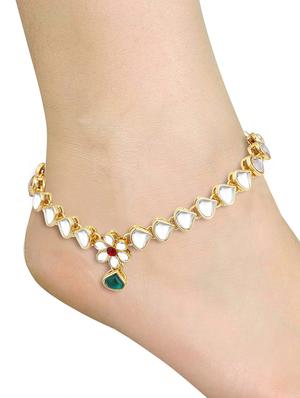 gold brass anklets and payal - 16965623 - Standard Image - 3