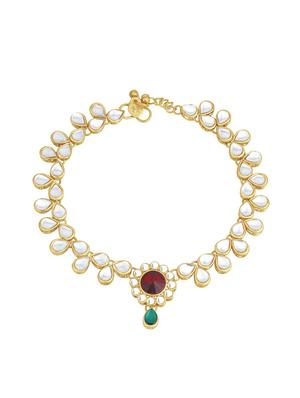 red brass gold tone payal - 16965624 - Standard Image - 2