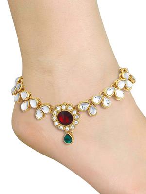 red brass gold tone payal - 16965624 - Standard Image - 3