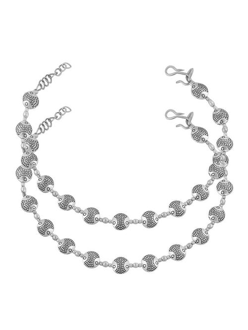 silver brass tone payal - 16965628 - Very Small Image - 1