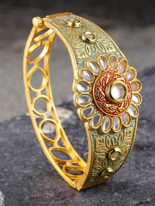 blue brass bangle bracelet - 16966027 - Standard Image - 1