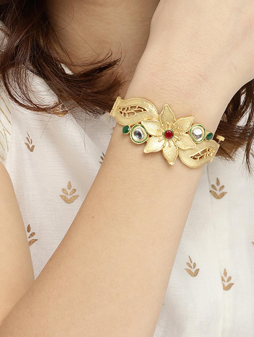 gold brass bangle bracelet - 16966028 - Zoom Image - 5