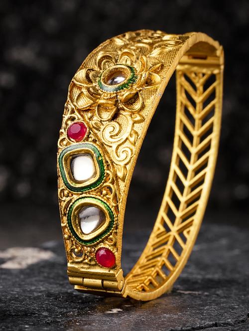 gold brass bangle bracelet - 16966035 - Standard Image - 1