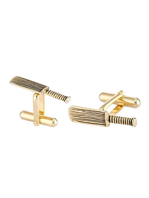 gold brass cufflink - 16966051 - Standard Image - 1
