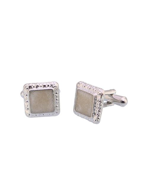 white brass cufflink - 16966054 - Standard Image - 1