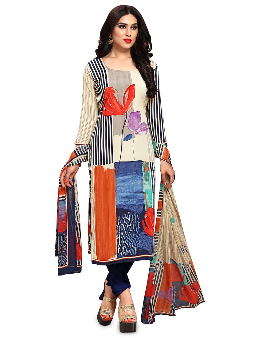 printed unstitched churidar suit - 16966073 - Zoom Image - 1