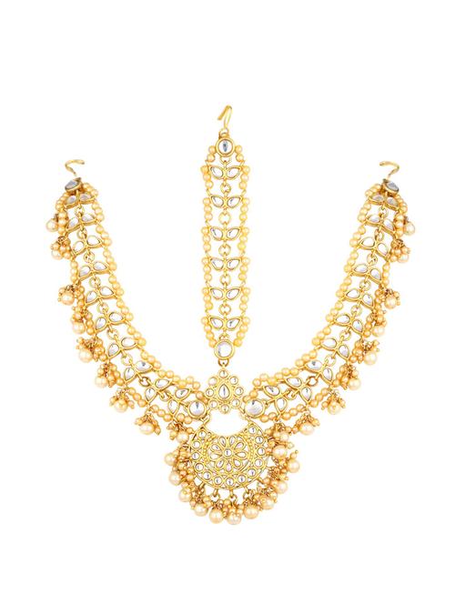 gold brass maang teeka - 16966086 - Standard Image - 1