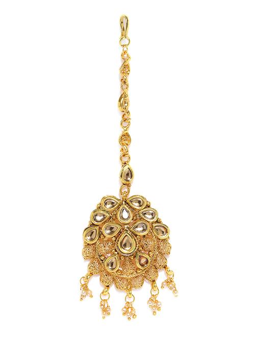 gold brass maang teeka - 16966090 - Standard Image - 1