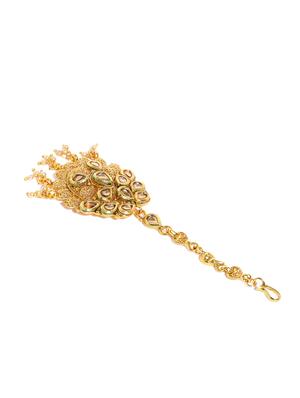 gold brass maang teeka - 16966090 - Standard Image - 3