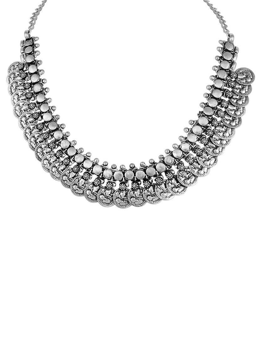 silver brass choker necklace - 16966270 - Zoom Image - 1