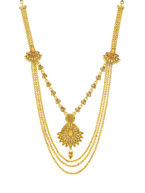 gold brass bridal necklace - 16966288 - Standard Image - 1