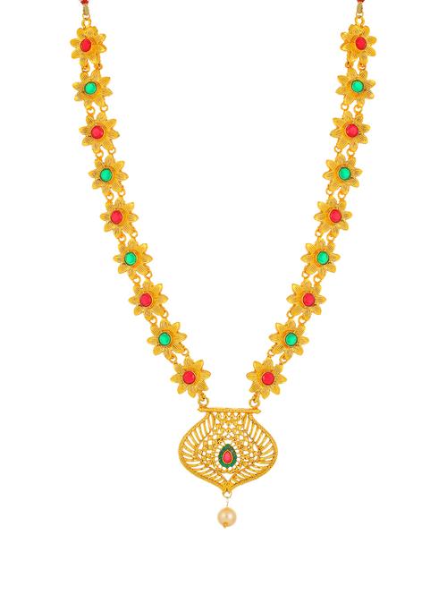 gold brass long necklace - 16966291 - Standard Image - 1