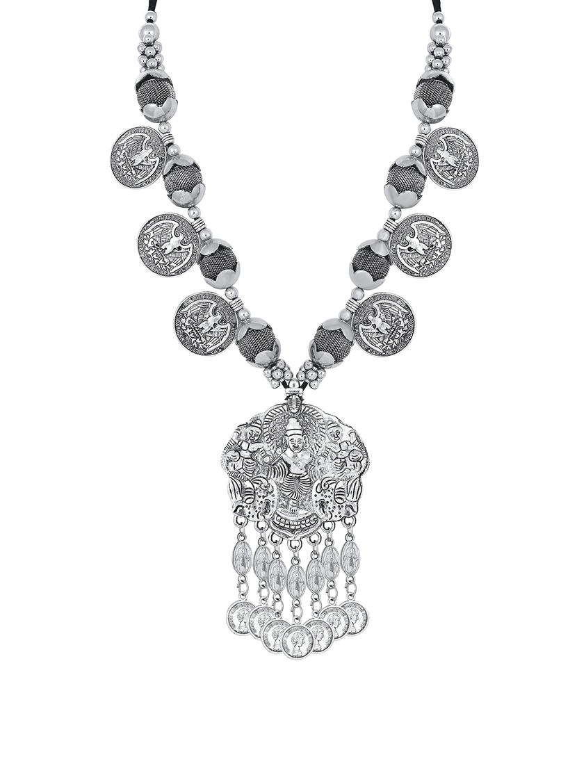 grey brass long necklace - 16966296 - Zoom Image - 1