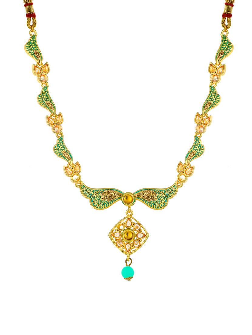green brass long necklace - 16966299 - Zoom Image - 1