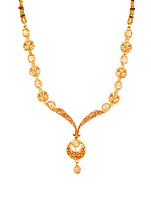 gold brass long necklace - 16966302 - Standard Image - 1