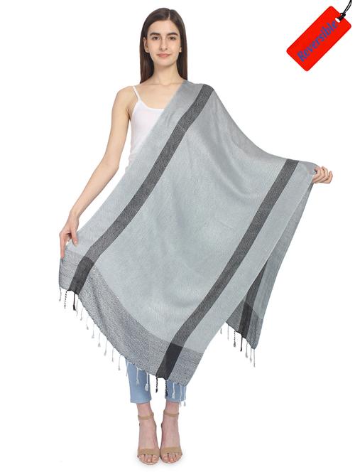 grey viscose stole - 16966571 - Standard Image - 1