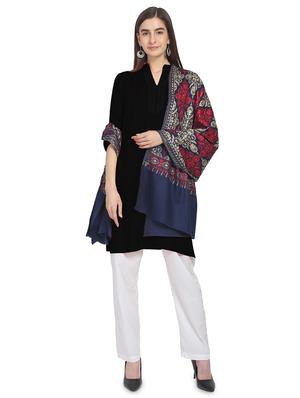 navy blue wool stole - 16966581 - Standard Image - 3