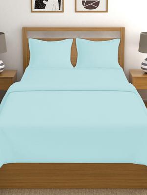 long staple cotton satin queen size bedsheet with elastic fitted sheet and 2 pillow covers - 16966590 - Standard Image - 2