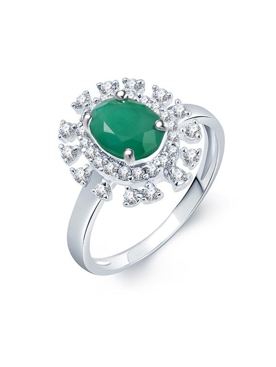 green silver tone brass hand ring - 16966625 - Zoom Image - 1