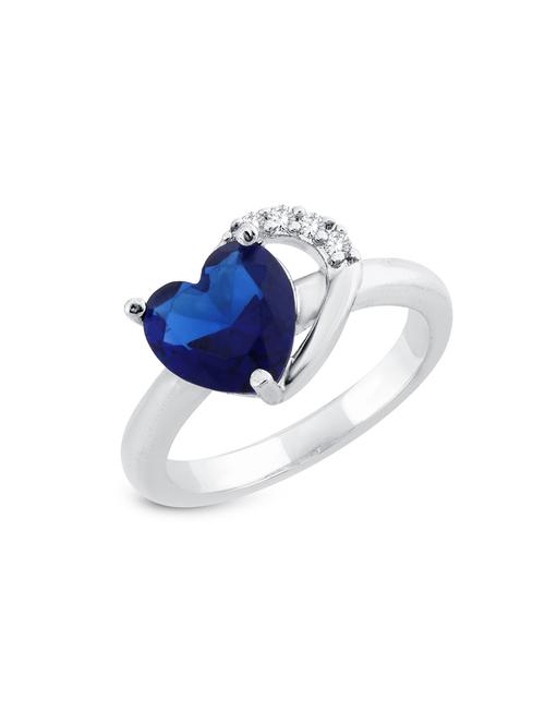 blue silver tone brass hand ring - 16966769 - Standard Image - 1
