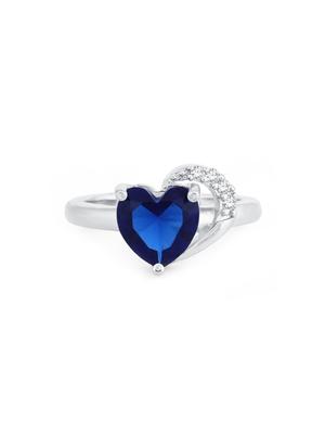 blue silver tone brass hand ring - 16966769 - Standard Image - 2