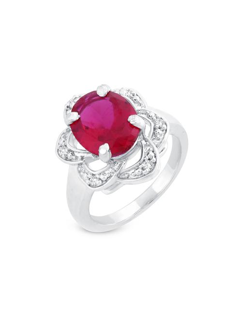 pink silver tone brass hand ring - 16966771 - Standard Image - 1