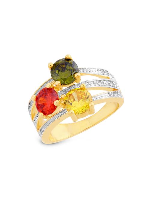 gold brass hand ring - 16966781 - Standard Image - 1