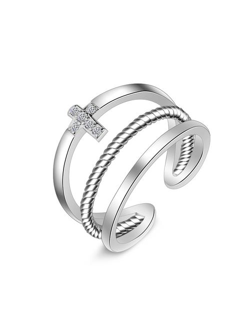silver brass hand ring - 16966849 - Standard Image - 1