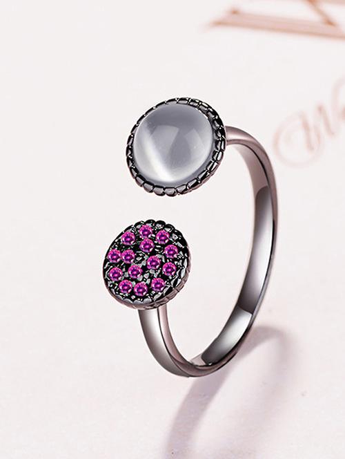 pink silver brass hand ring - 16966859 - Standard Image - 1