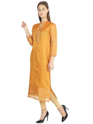 geometric chanderi straight kurta - 16966917 - Standard Image - 2