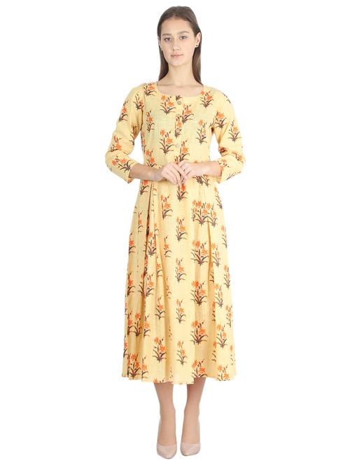 floral a-line ethnic dress - 16966919 - Standard Image - 1