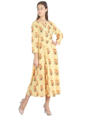 floral a-line ethnic dress - 16966919 - Standard Image - 2