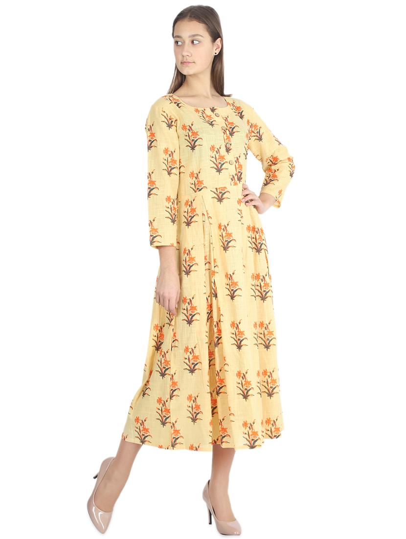 floral a-line ethnic dress - 16966919 - Zoom Image - 2