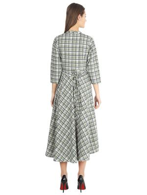 checkered flared ethnic dress - 16966921 - Standard Image - 3