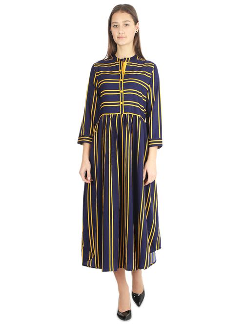 striped flared ethnic dress - 16966922 - Standard Image - 1