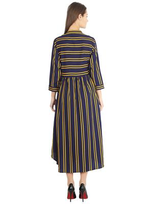 striped flared ethnic dress - 16966922 - Standard Image - 3